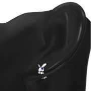 Playboy Blue Sapphire Swarovski Sterling Silver Stud Earrings
